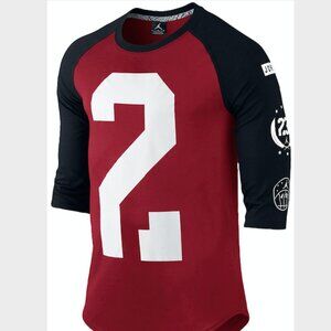 Nike Air Jordan Red 3/4 Raglan Short Sleeve. Men's Size M. 1985 Jumpman 23